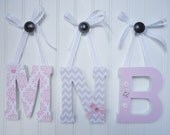 Custom Monogram Letters, Wall Letters, Nursery Wall Decor, Wooden Letters, Nursery Art, Pink and White, Standing Letters