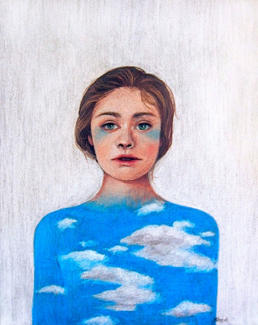 Giclee Print // A4 // 12''x8'' // surreal dream like illustration // portrait // weightless