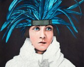 Giclee Print // A4 // 12''x8'' // twenties flapper illustration // portrait // doe eyed foe
