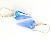 Valentine's Earrings, Triangle Earrings, Modern Geometric Earrings, Light Blue Earrings, Swarovski Triangle Earrings, silver 925 - cardioceras
