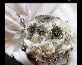 BELLA - Ivory / Gold Brooch Bridal Bouquet - NOSEGAY