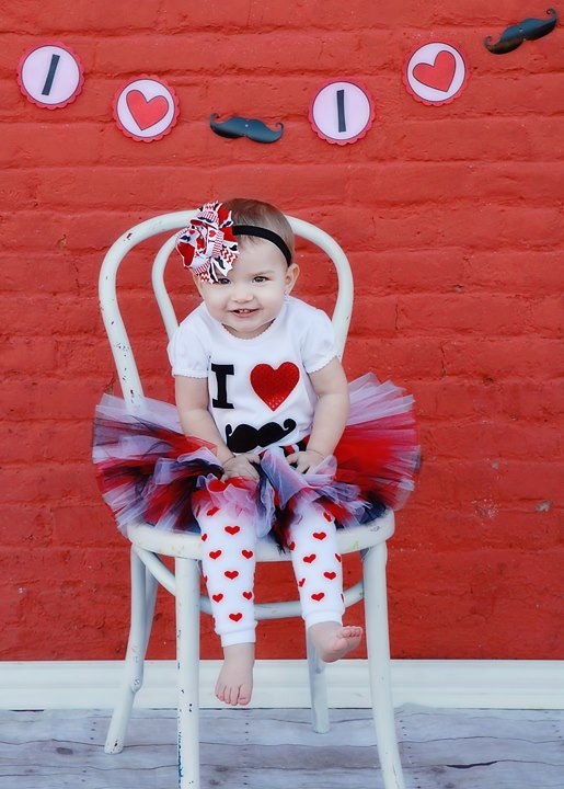 I Love Mustache Tutu Set