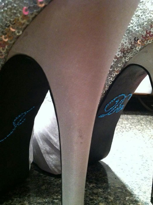 Wedding I Do Shoe Rhinestone Stickers in Blue