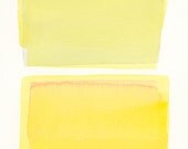 large original watercolor painting, mirroring yellows, modern watercolor painting
