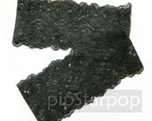 Black Garter - Sateen stretch lace best for holding up thigh high socks (1 Pair)  - Neo Classical Sock Accessories