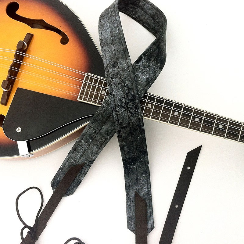 Ash Linen Stripe Mandolin / Ukulele Strap by HandmadeStraps