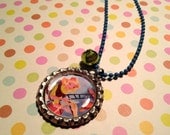 Vintage Disney Cinderella Bottle Cap Necklace