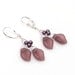 Burgundy Dangle Earrings with Sterling Silver, Purple Dangle Earrings, Leaf Earrings, Nature Jewelry