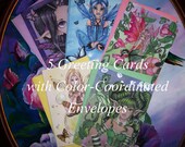 Fairy Blank Greeting Card Set of Five big eye fantasy cartoon