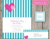 Valentine Tea Party Invitation & Mailing Labels - Print your own or We print for you