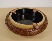 Vintage Cigarette Ash Tray - Japanese Bamboo & Wicker