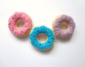 Mini doughtnut pins or brooches- sweet wearable donut pin