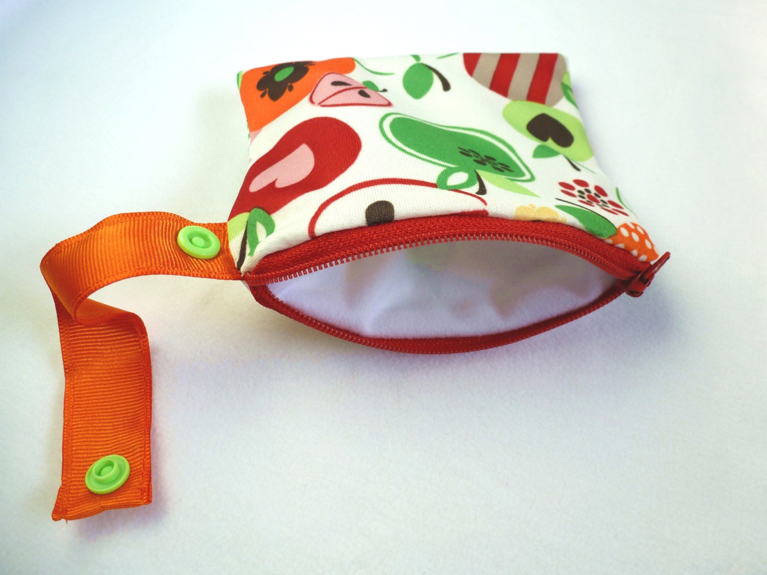 Cheeky Elephant or Apple Blossom Pacifier Pod, Coin Purse, Mini Zipper Pouch