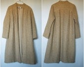 Vintage MJ Seattle Oversized Boho Comfy Winter Tan Knit Swing Coat