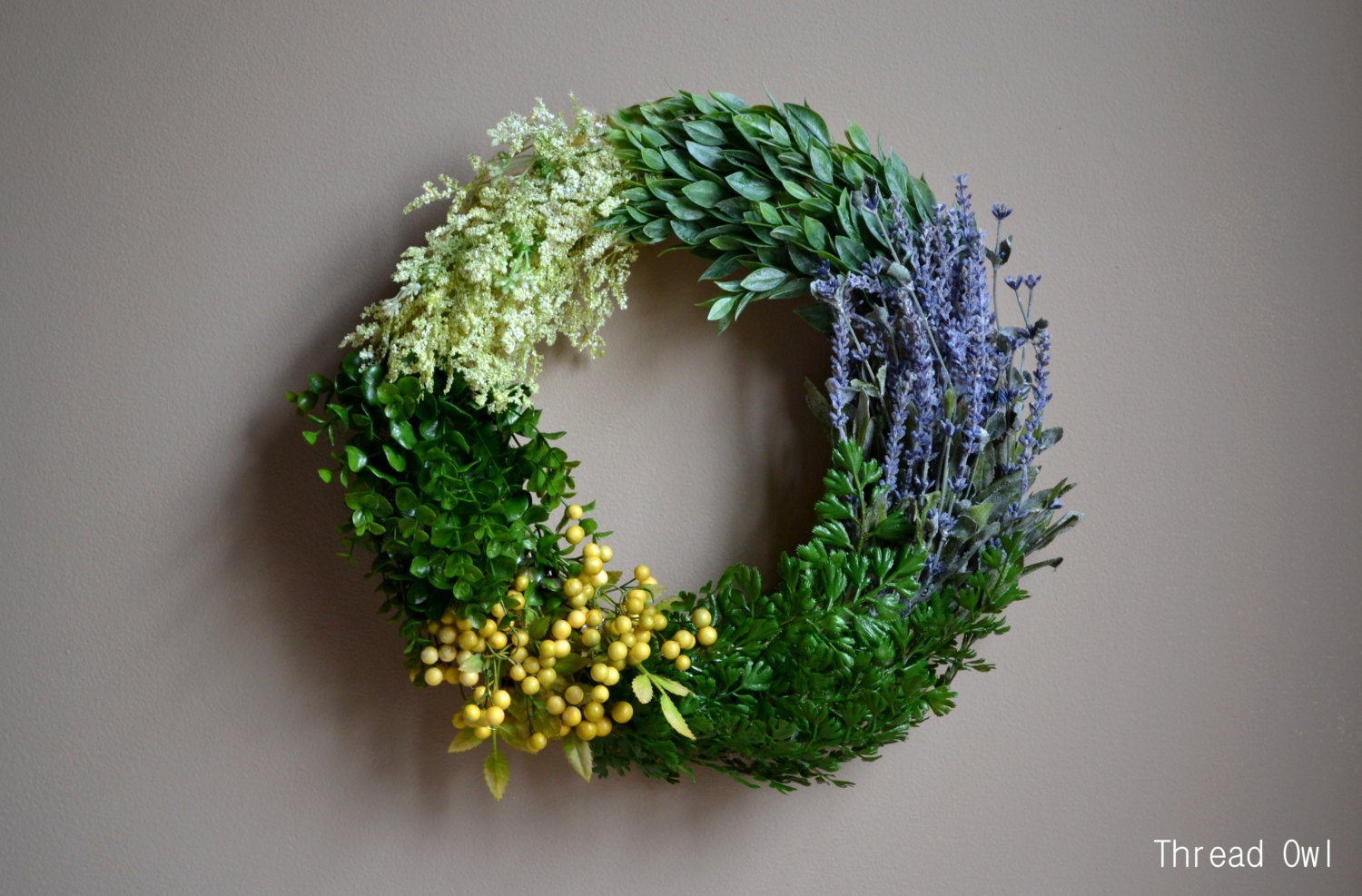 Natural Greenery and Herb Wreath (14" Wreath)