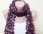 Frilly scarf, women accessory, 2013 fashion, Brown Knit Scarf,Fall Fashion, Ruffled Scarf, Valentine gift.