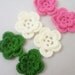 Crochet Flower Red, handmade flower, Set of 4, handmade flower,