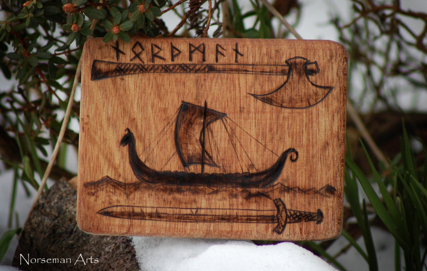 Viking Longship Wood Burning