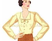 Plus Size Pattern (or any size) Vintage 1934 Blouse - PDF - Pattern No 97 Harriet