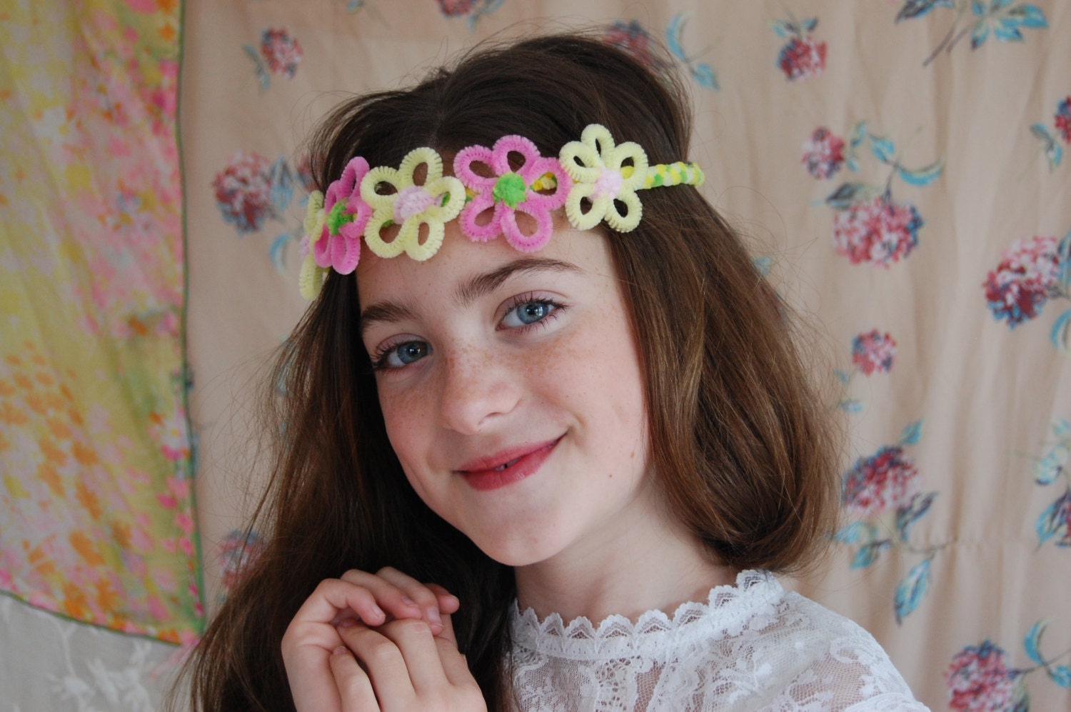 Pastel Flower Crown Tiara Pipe Cleaner