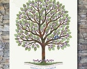 Thumbprint (fingerprint) Guest Book Tree - Canvas - Guest Book Art - Wedding, Anniversary, Milestone Birthdays