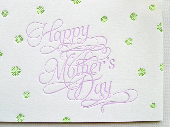 Happy Mother's Day Letterpress Card - Single Card