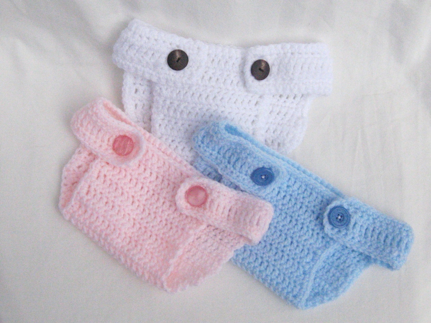 Plain Crochet Nappy Cover, Newborn Photography Prop, Plain Diaper Cover