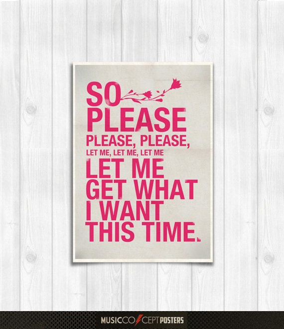 The Smiths -  Please Pink - Music Concept POSTER - Lyrics Poster - Print Size 8.3 x 11.7 inch - A4