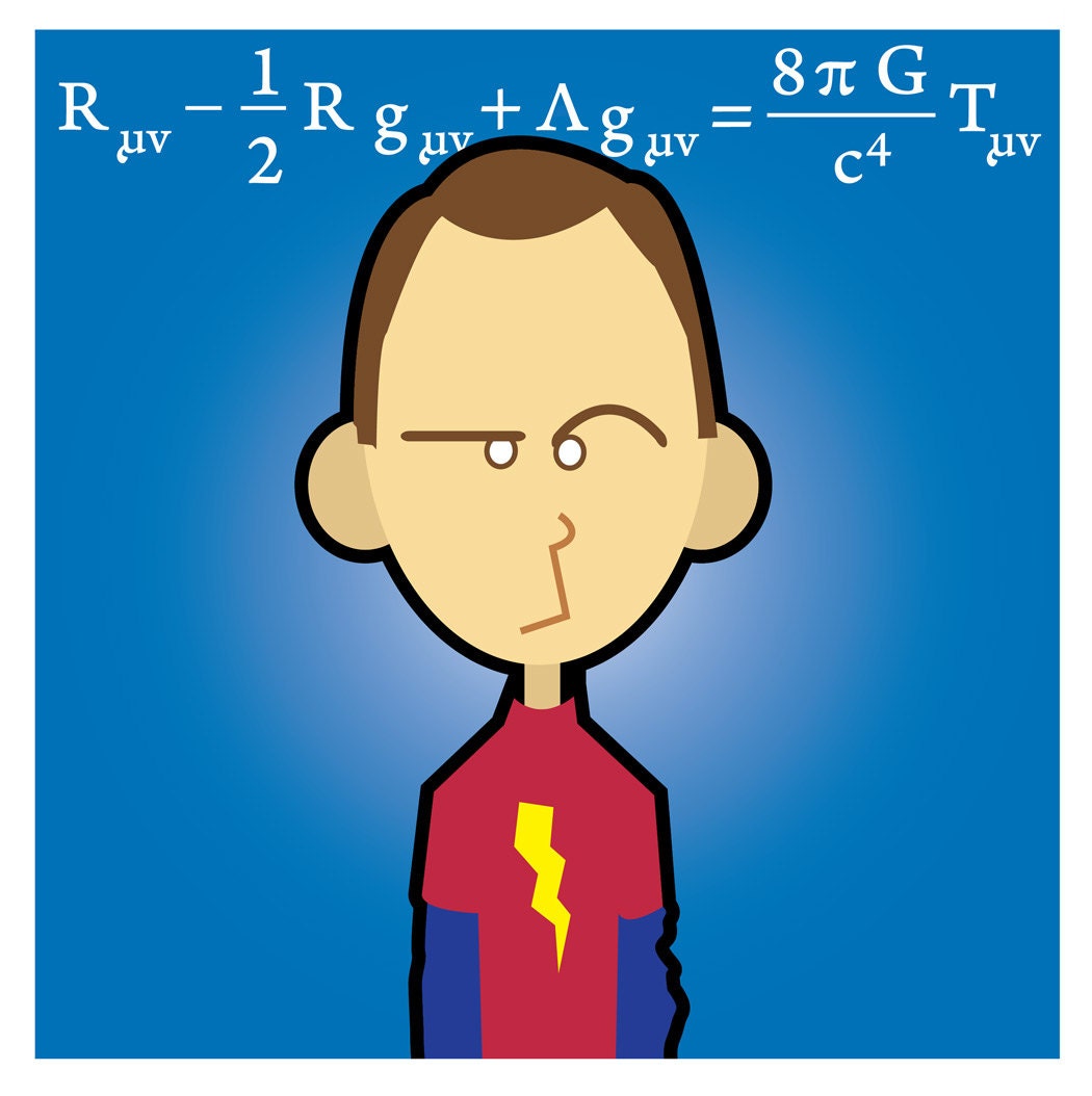Big Bang Theory Squares - Original Artwork - Set of 4  original prints Sheldon Cooper Bazinga