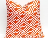 Decorative Throw Pillows Orange Pillow 16x16 Housewares Home Decor Accent Pillow Cover Decorative Orange Pillows Printed fabric both sides