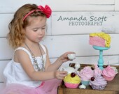 Fake cupcakes made to order, shabby chic any color style or topping, photo prop, tea party . very durable