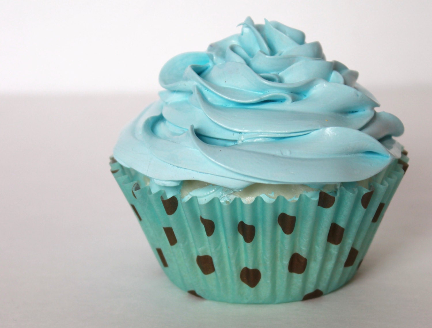 1 faux cupcake, shabby chic, photo prop, you design, any color, any liner