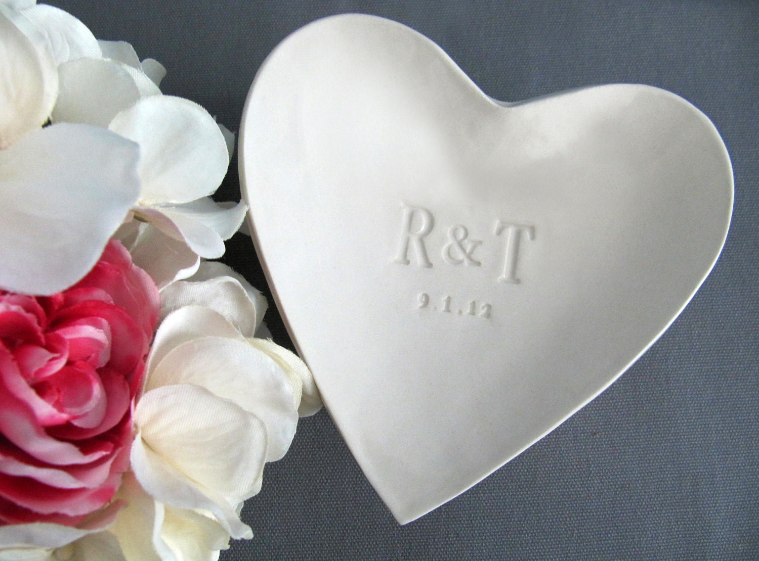 Personalized Heart Bowl - Wedding or Housewarming Gift - Packaged in a Velvet Bag