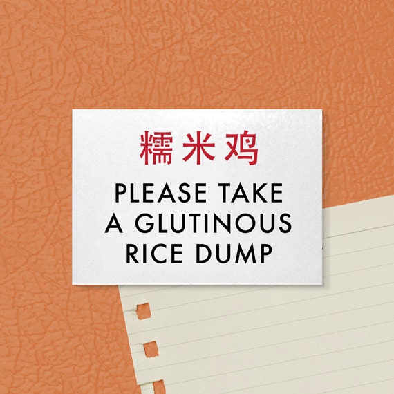 Funny Magnet. Icky Chinglish Phrase. Glutinous Rice Dump