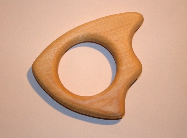Wooden baby teething toy "Fish ". Toys impregnated with  linseed oil - Ready to Ship