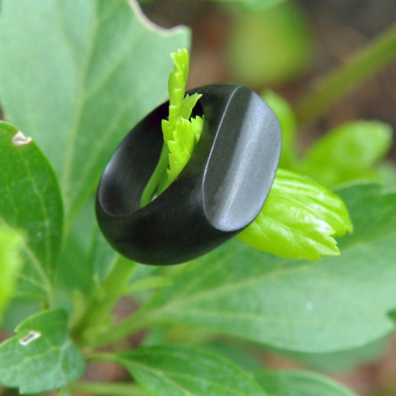 Hand Carved Ring in African Blackwood