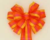 Fuchsia Yellow Orange Bow Spring Summer Wedding Bow / Showers / Gifts Bow / Wreath Bow