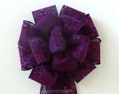 Eggplant Plum Wedding Bow Purple Damask Bow Church Aisles Bow Wedding Decorative Pew Bow Gift Bow