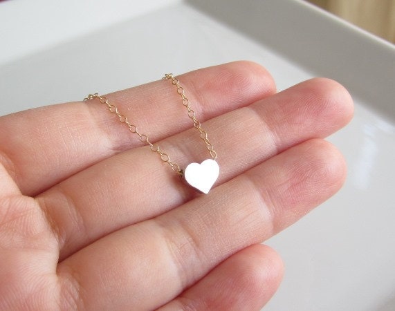Silver Heart Necklace, tiny heart necklace, minimalist jewelry, dainty jewelry, layer necklace