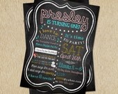 First Birthday Invitation - My Favorite Things - Blackboard, Chalkboard - Custom, Digital, Printable Designs Il_170x135