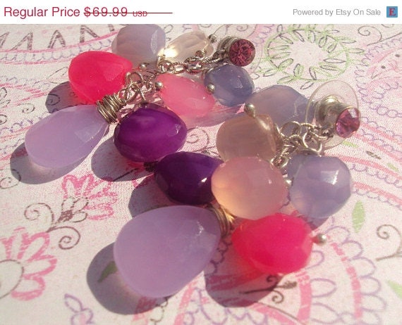 50% OFF SALE Chalcedony Earrings by Amanda Lynne LUXE
