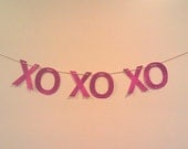 Xo Xo Xo - pink glitter banner garland - valentine's day - hand delivery for DC