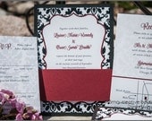 Beautiful Brocade Wedding Invitation Set - Silver Level