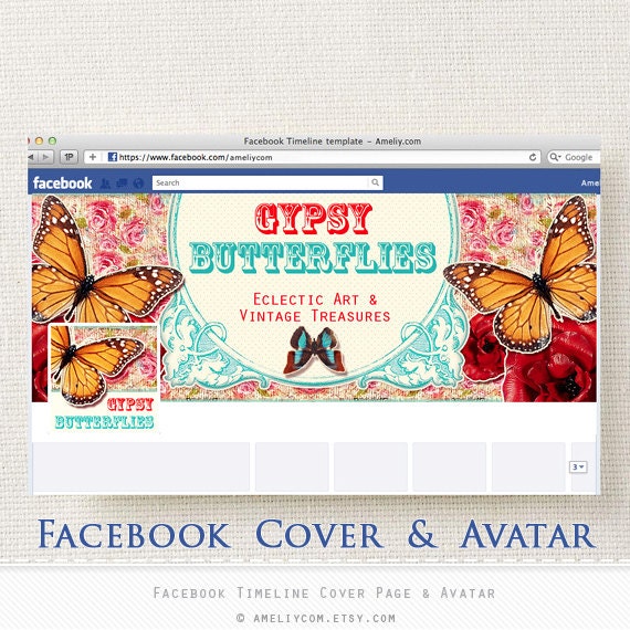 FB banners, Facebook banner Timeline Cover Page Avatar, Custom Personalized Design for Facebook page and Avatar