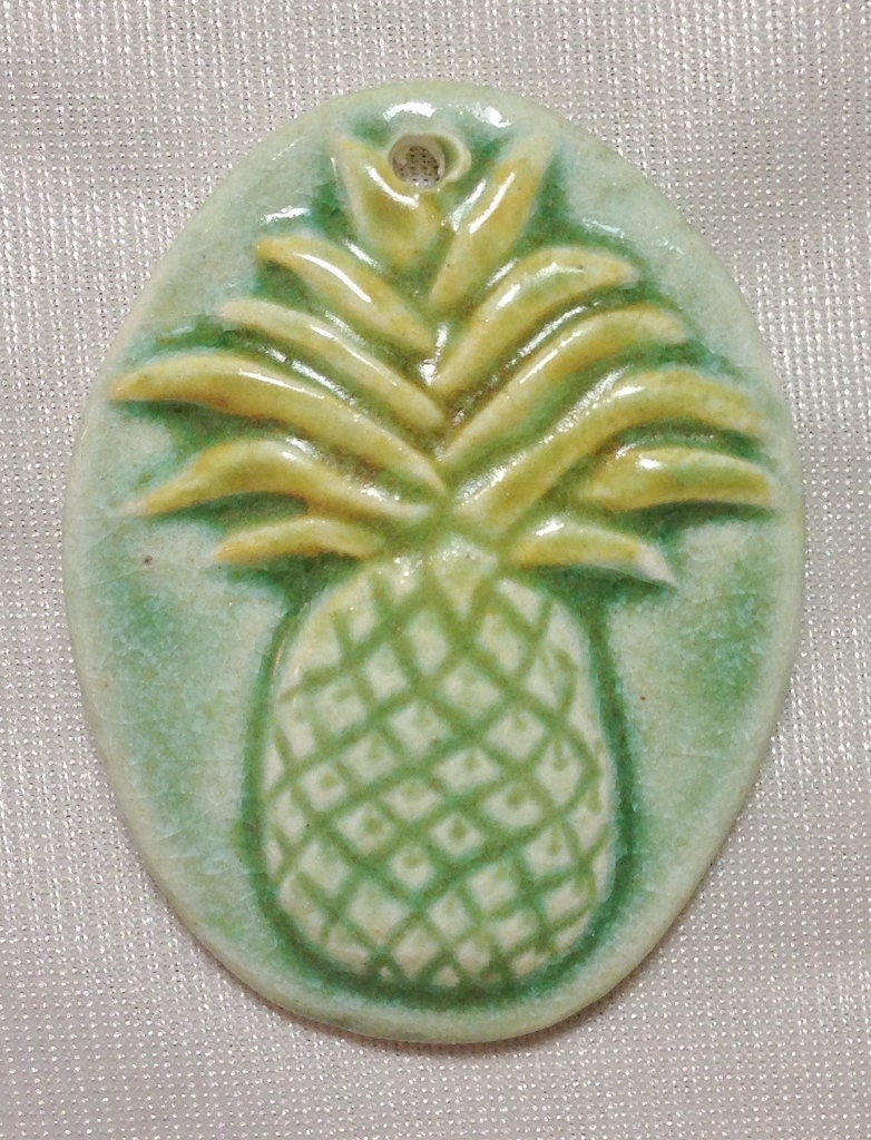 Ripe Tropical Pinapple Ceramic Pendant