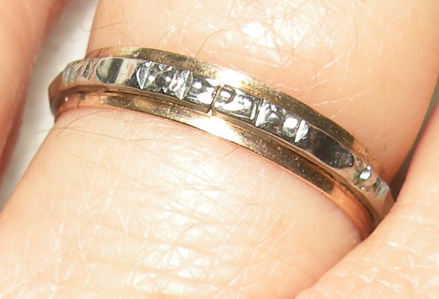 Vintage 10k yellow and white gold 1930's Wedding Band/Band