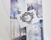 Winter Sun photographs by Baron de Labry. Set of 4 postcards with envelopes.