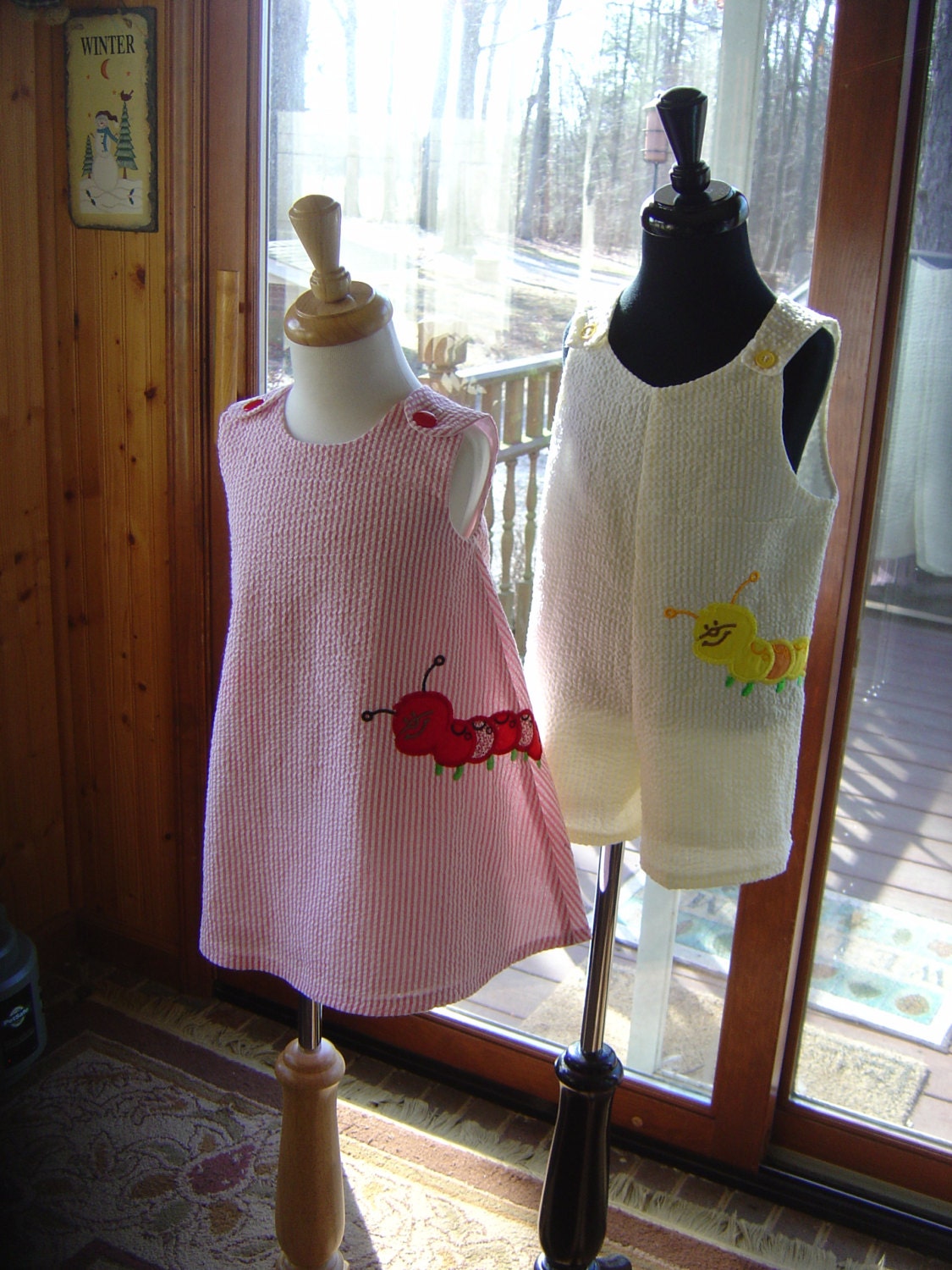 Seersucker Caterpillar Dress or Jonjonsizes 1-4