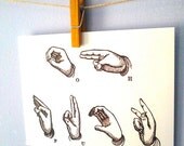 Oh Fuck Postcard, Deaf ASL postcard, funny postcard, sign language