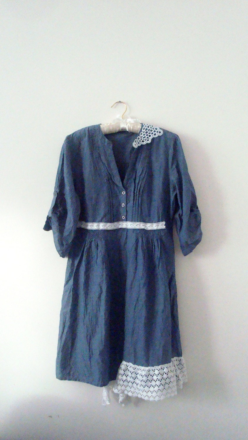 Upcycled Woman's Clothing Little Dress Tunic Eco Style Floral Summer Fashion Mori Girl handmade in UK OOAK